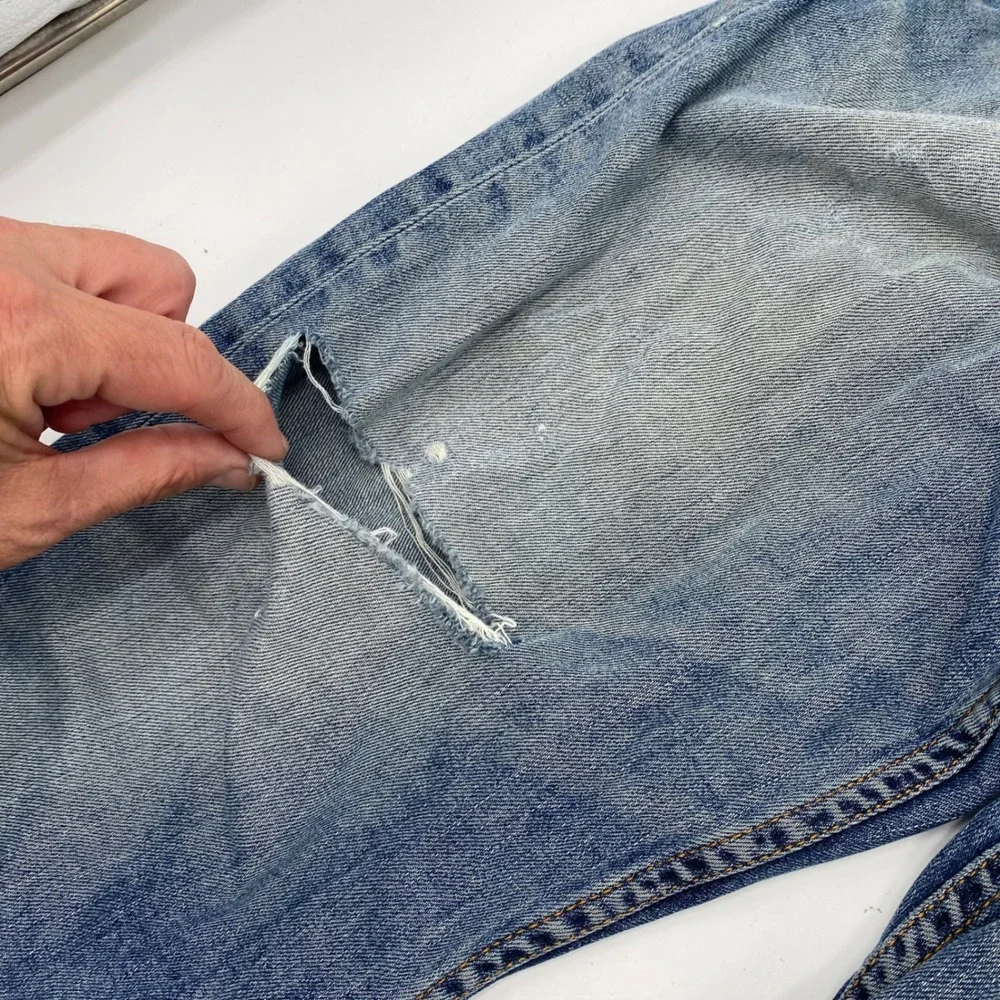 Levi's 511 Slim Fit Jeans Mens 34x32 Light Wash Blue Distressed Denim Casual SEO